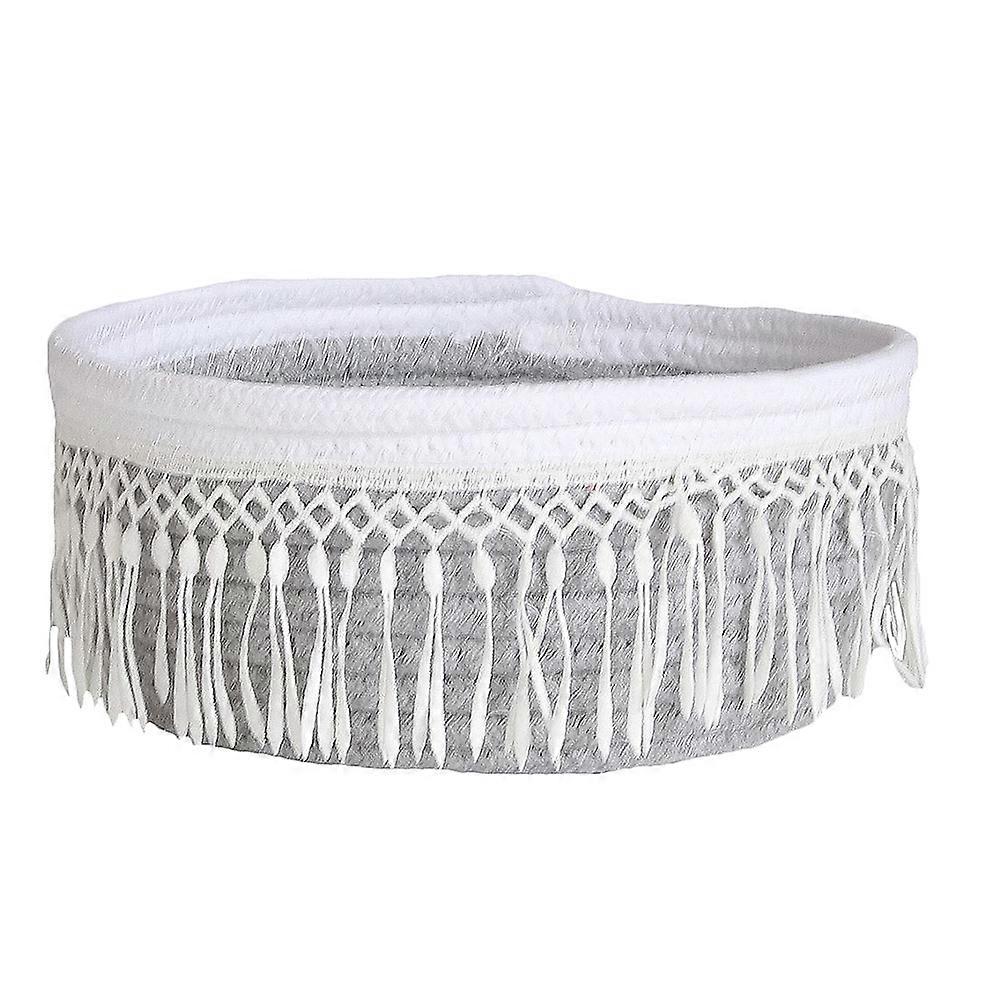 Storage Basket Nordic Style Tassel Desktop Organizer for Storage Use 1Pcs