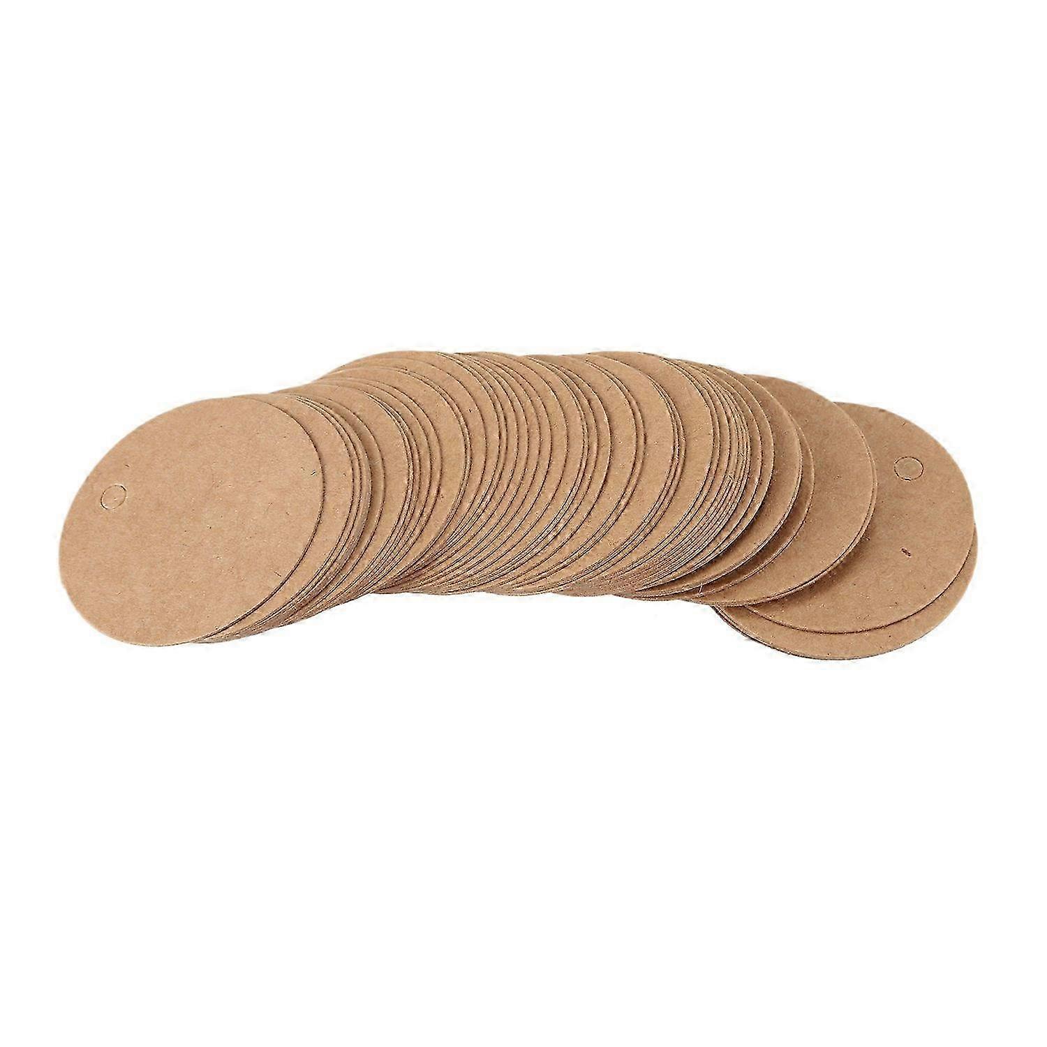 50pcs redondo Kraft etiqueta de presente com cabo