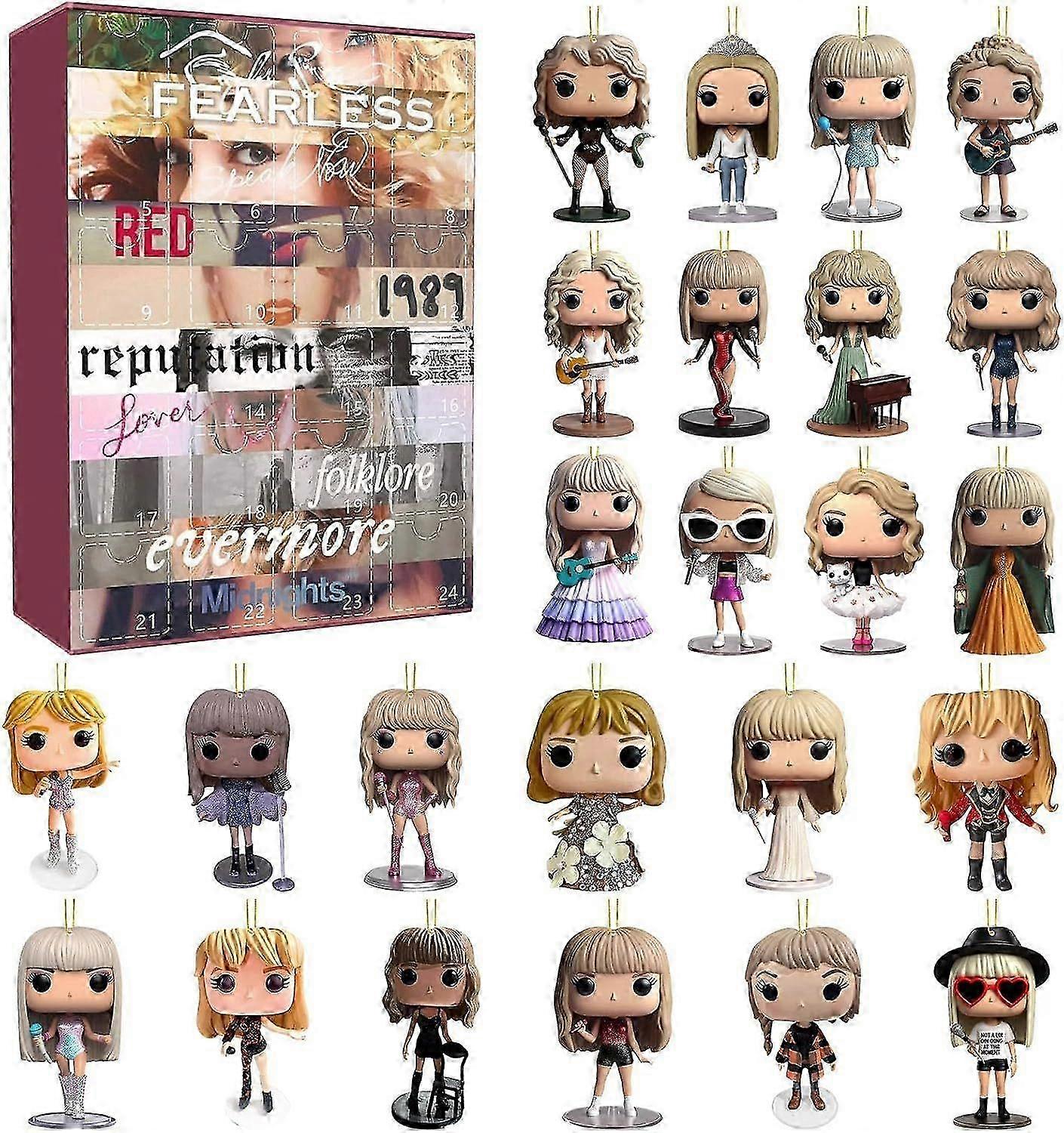 Tay-lor Gift Chic 2024 Advent Calendar Δώρα, 24ήμερο χριστουγεννιάτικο ημερολόγιο αντίστροφης μέτρησης Δώρα ακρυλικής διακόσμησης για θαυμαστές-CDQ