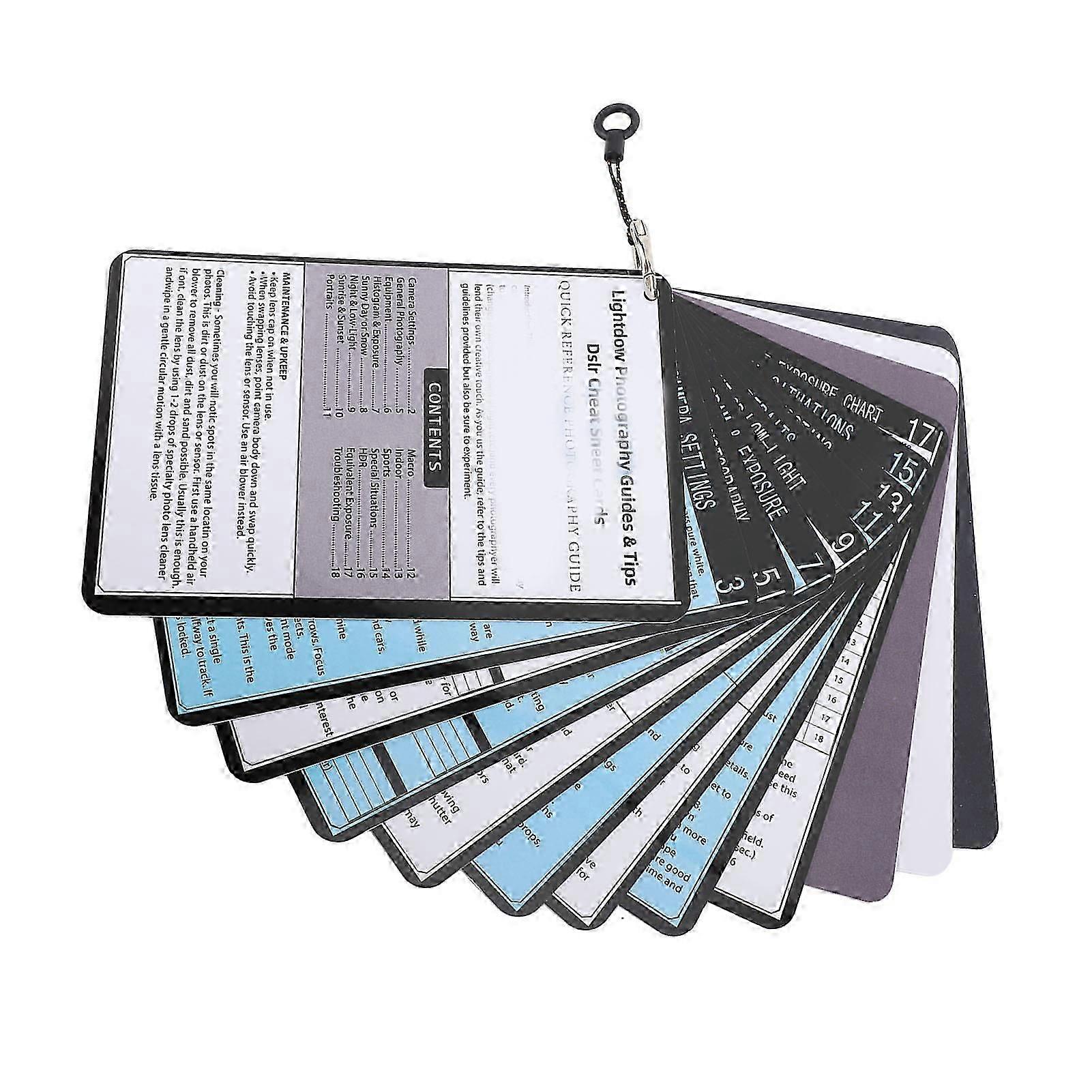 DSLR Cheat Sheet White NCE Gray Card Bundle Quick Reference Guides to Master Your Camera Settings Photography Tips for Learning