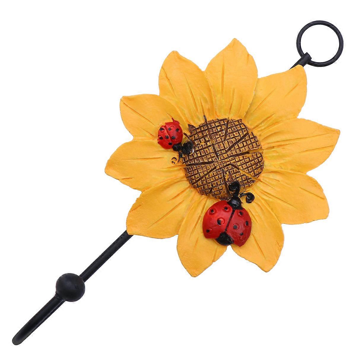 Daisy Resin Hooks Wall Hooks for Decoration 8Pcs Yellow Hanging Set