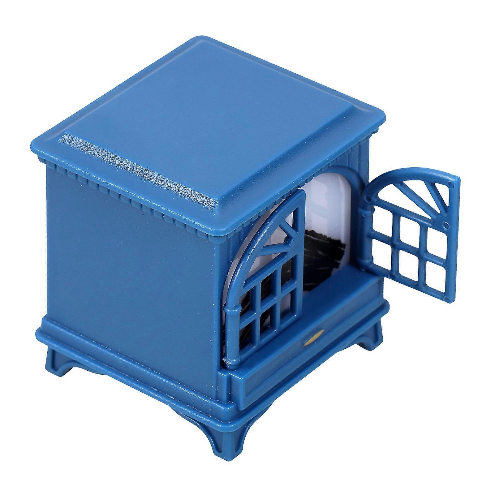 Blue LED Fireplace Toy for Dollhouse Use with Realistic Flame