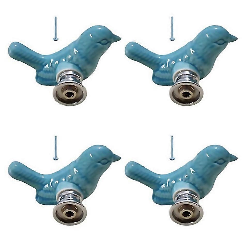 Pour 4pack Mignon Oiseau Design Poignées de Porte D’armoirebleu Vert