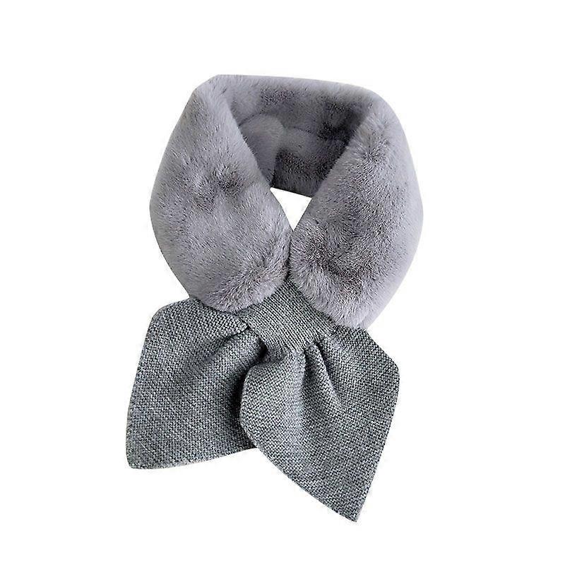 Warm faux fur plush loop neck scarf