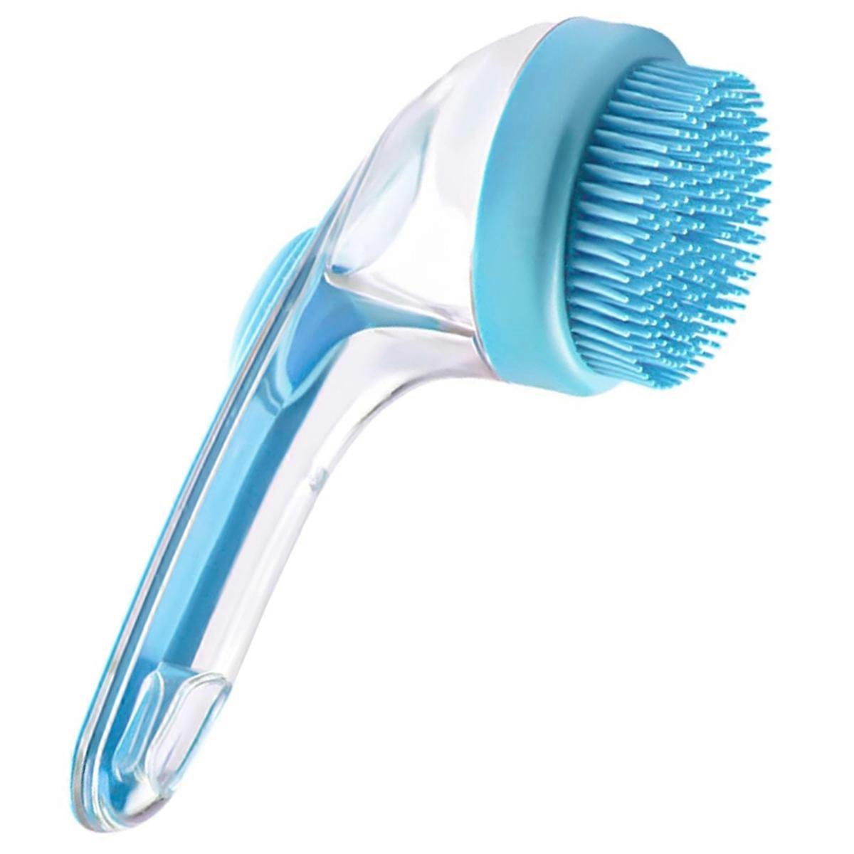 Pet Bath Brush, Brush Bubble Machine, 2 in 1 Dog Bath Brush Blue