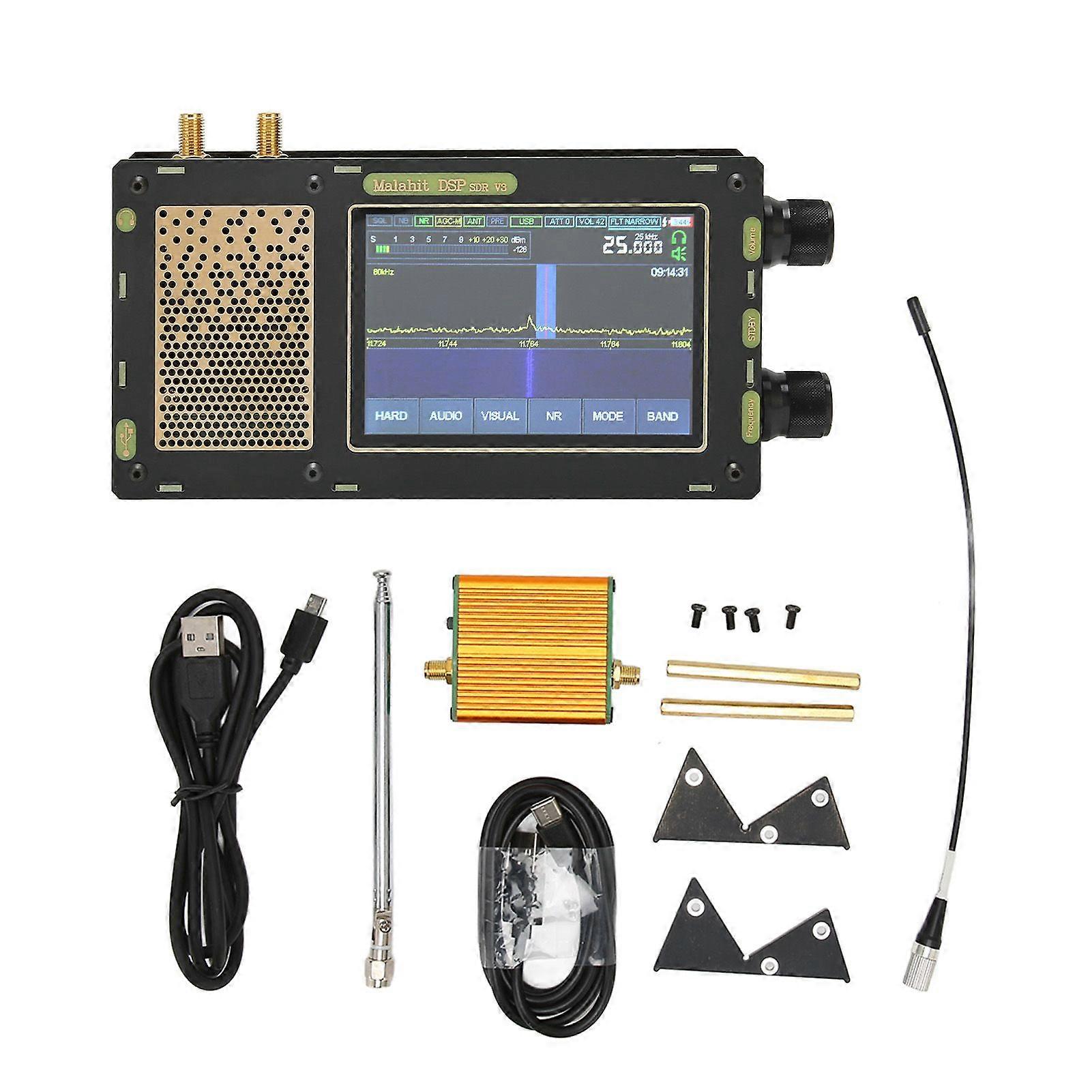 DSP SDR Receiver 50KHz to 2GHz 3.5in Touch Screen 3600mAh Battery AM SSB NFM WFM CW Shortwave Radio Receiver DSP SDR V3 Host with Low Noise Amplifier