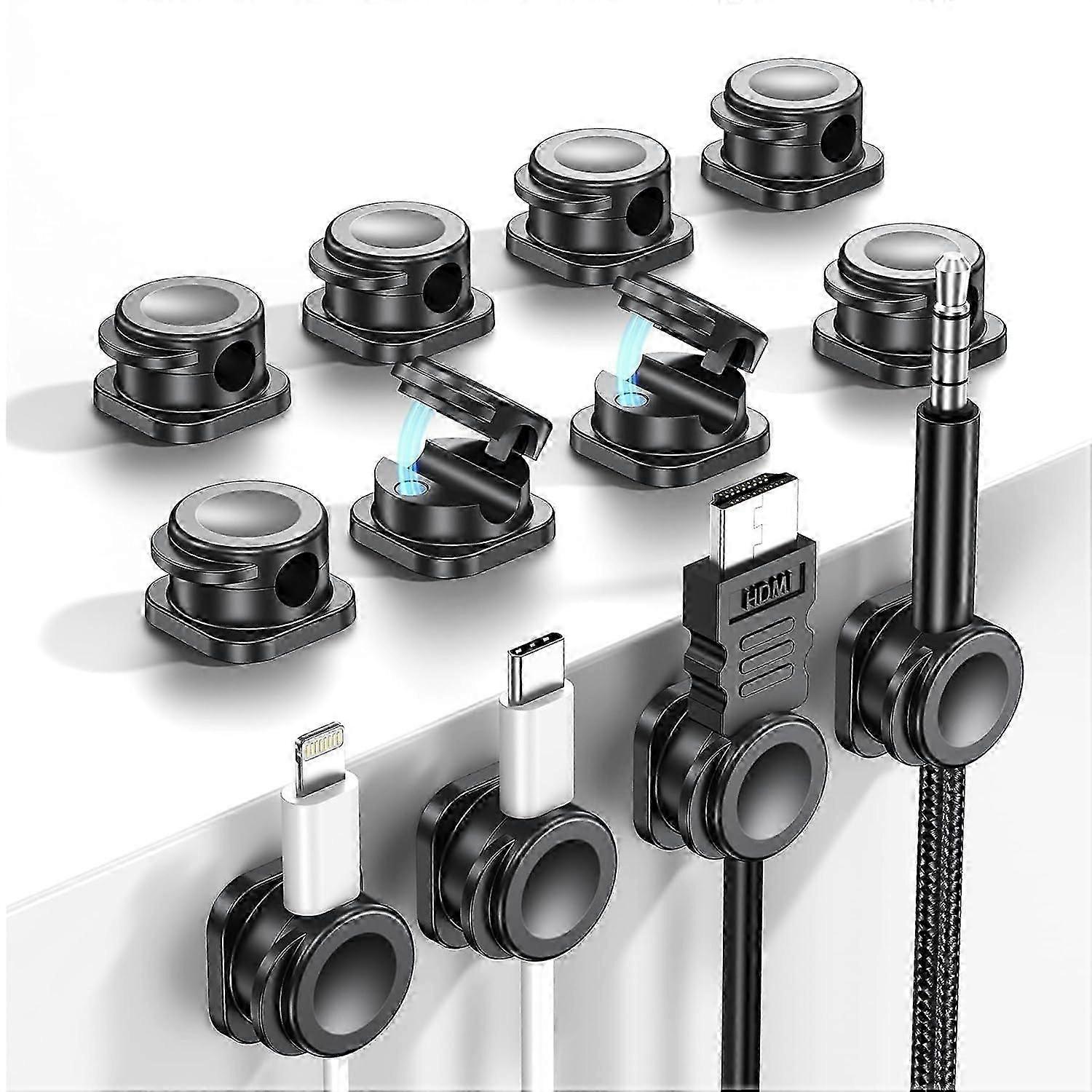 Magnetic Cable Clips for Cord Management, Enhanced Adhesive Wire Organizers for UK Office Desks and Computer Setups