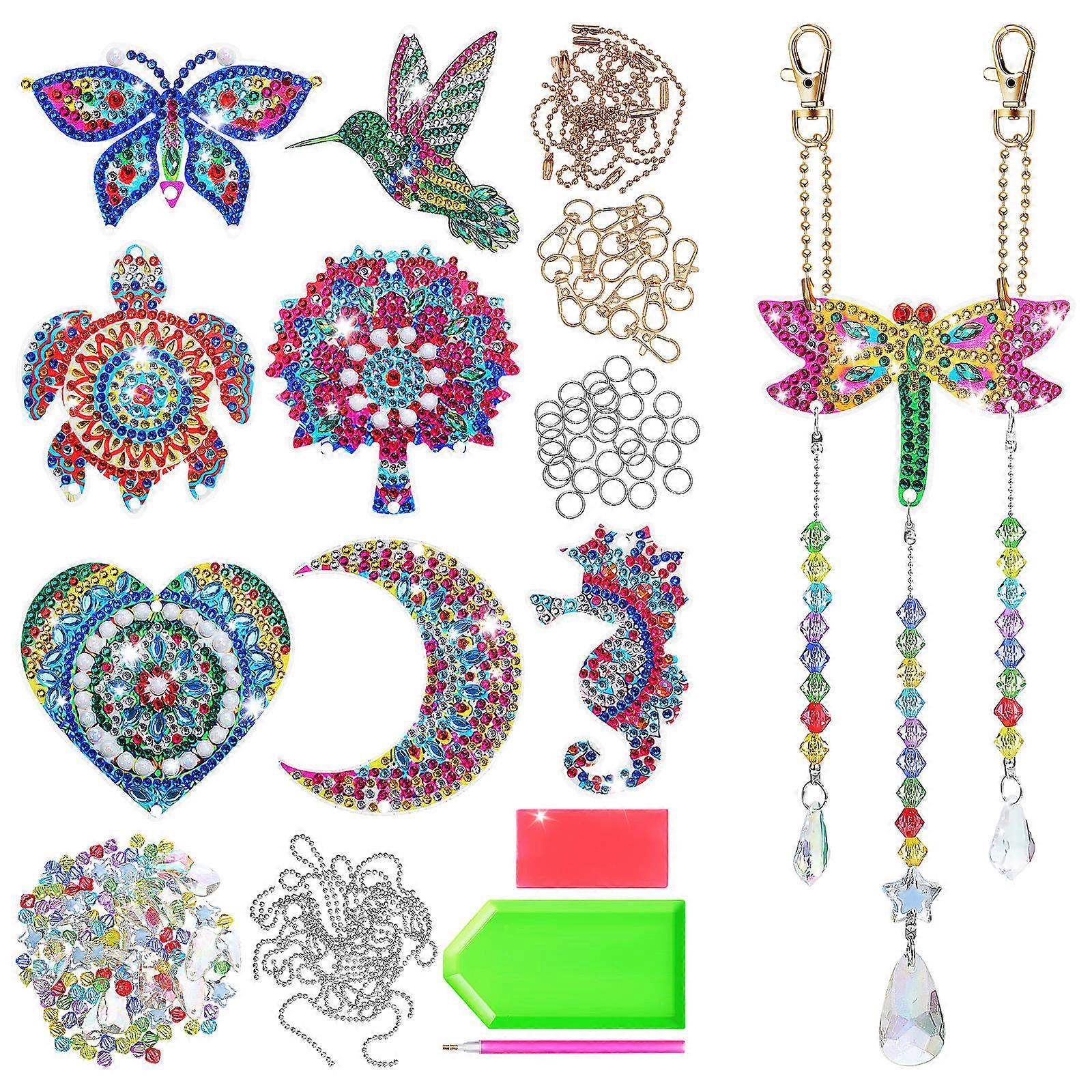 Diamond Art Acrylic Pendants Ornaments for Home Use 8Pcs