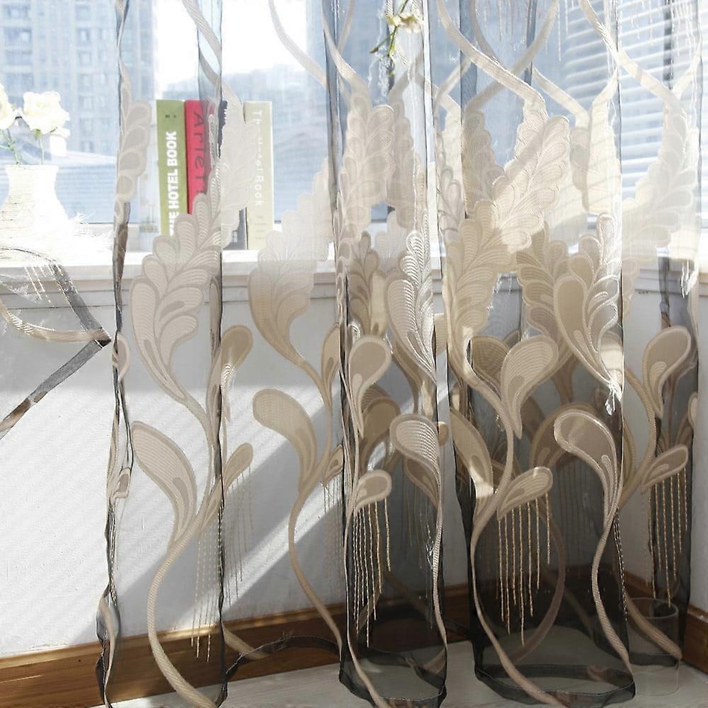 Sheer Window Blackout Curtains Window Voile Drape 1 Panel Fabric Tassel Shower Window Blackout Curtains