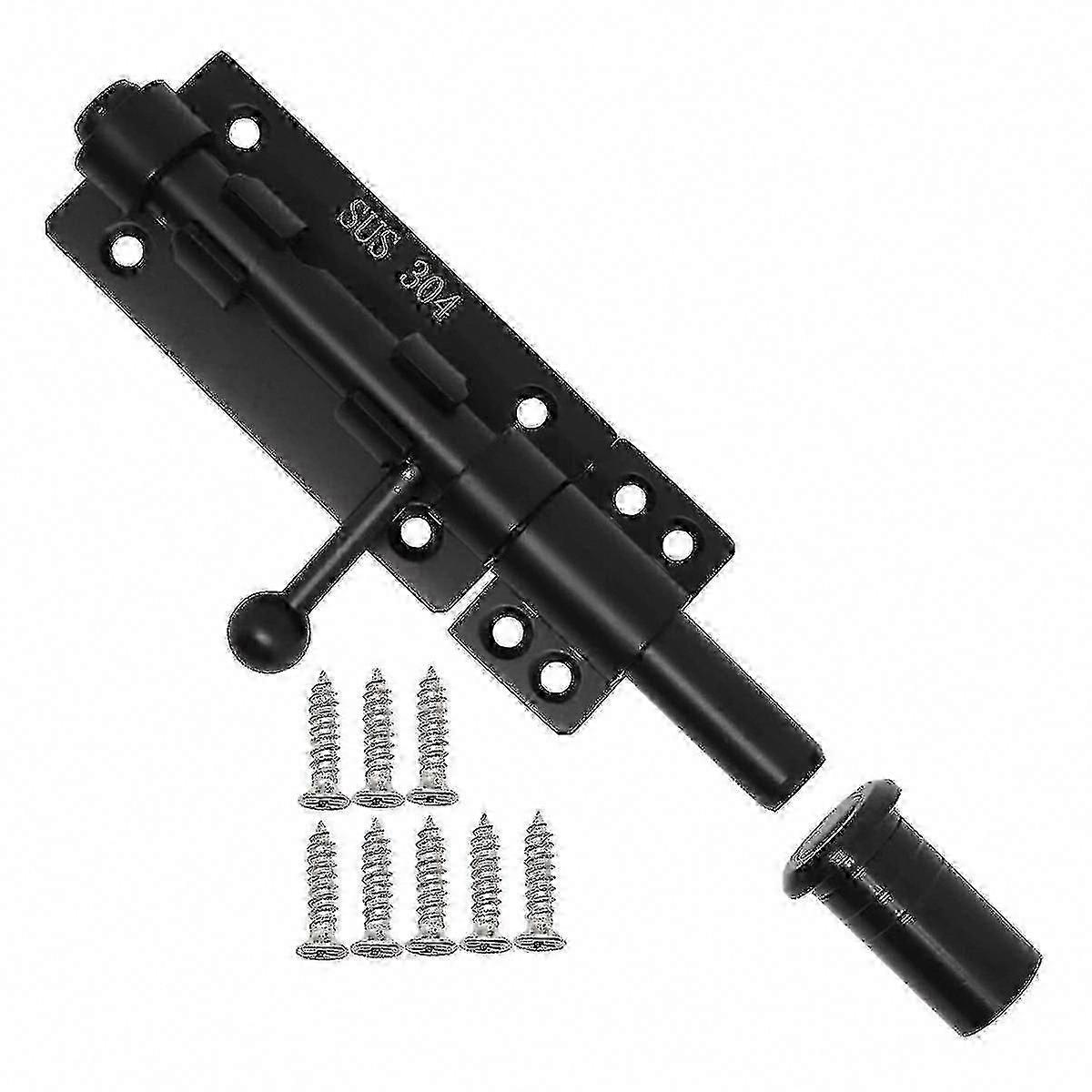 Heavy-Duty Slide Bolt Gate Latch with Padlock, Horizontal Floor Mount for Enhanced UK Garden Security