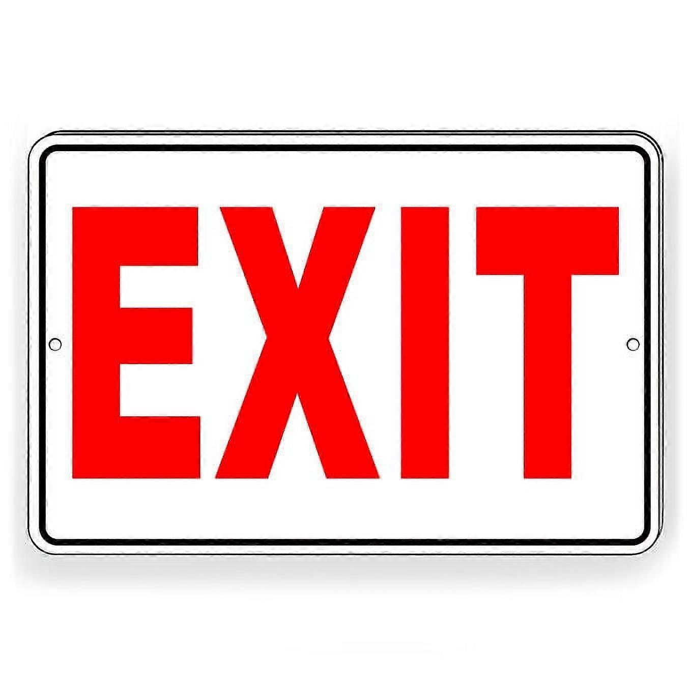Exit Metal Sign exit notice attention Size: 16 x 12 Inch