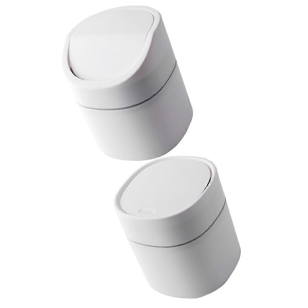 Desk Wastebasket Small Trash Can with Lid for Household Use 6Pcs