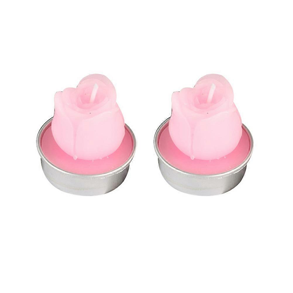 Proposal Pink Rose Shape Candle for Romantic Wedding 6Pcs Set