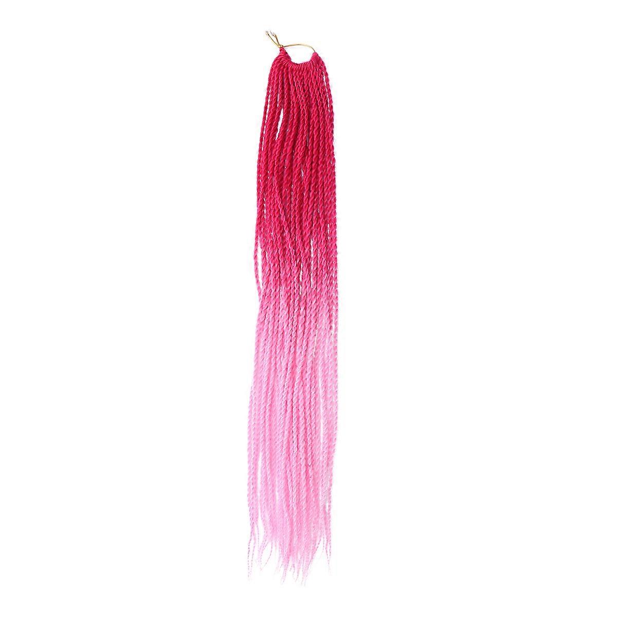 Synthetic Wigs for Decoration 2Pcs Pink Gradient Color Ponytail Braid