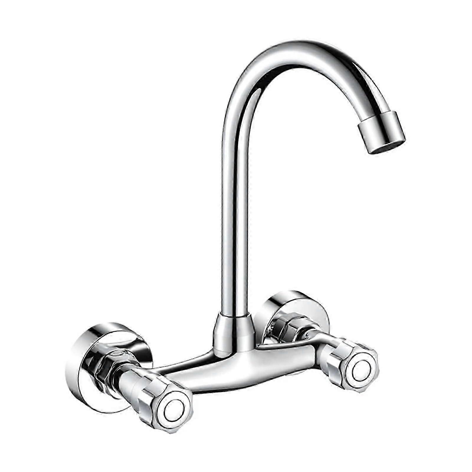Kitchen Tap Single Lever Mixer Tap 360° Rotatable Cold and Hot with Double Hole Wall Mounted Sink Single Lever Mixer Tap 2025