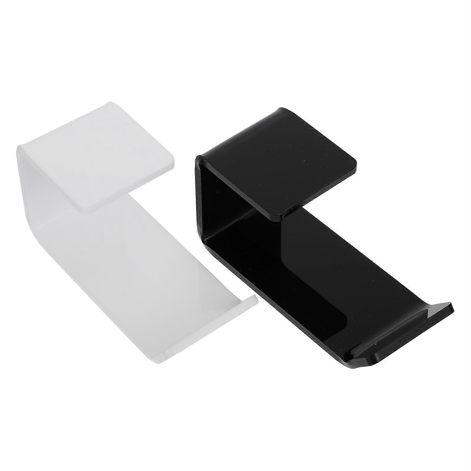 Headphone Stand Hanger Acrylic for Under Desk Use 2Pcs White Headset Holder