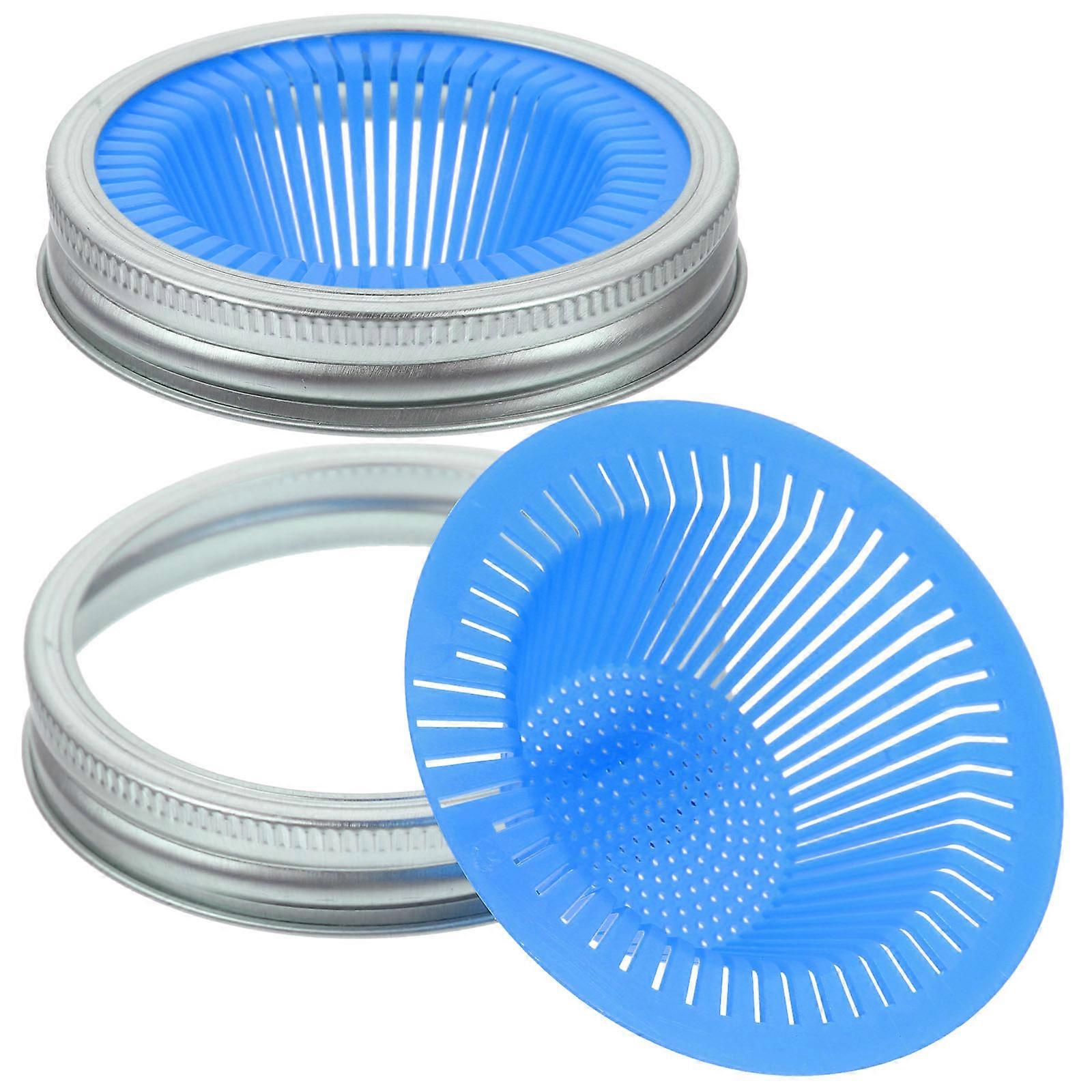 8Pcs Blue Sprouting Lids for Jar Filters Reusable Household Use