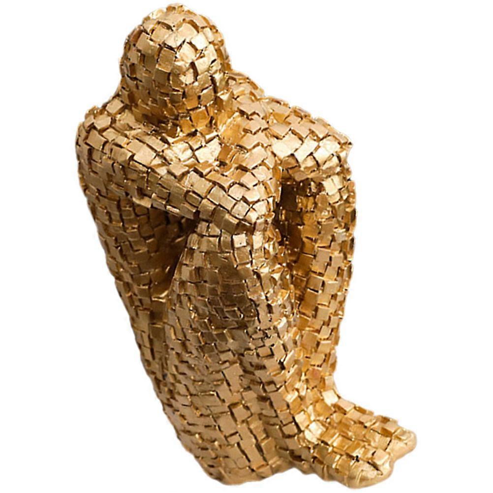 Gold Desk Decor Abstract Statue for 4Pcs Modern Figurines Home Decor