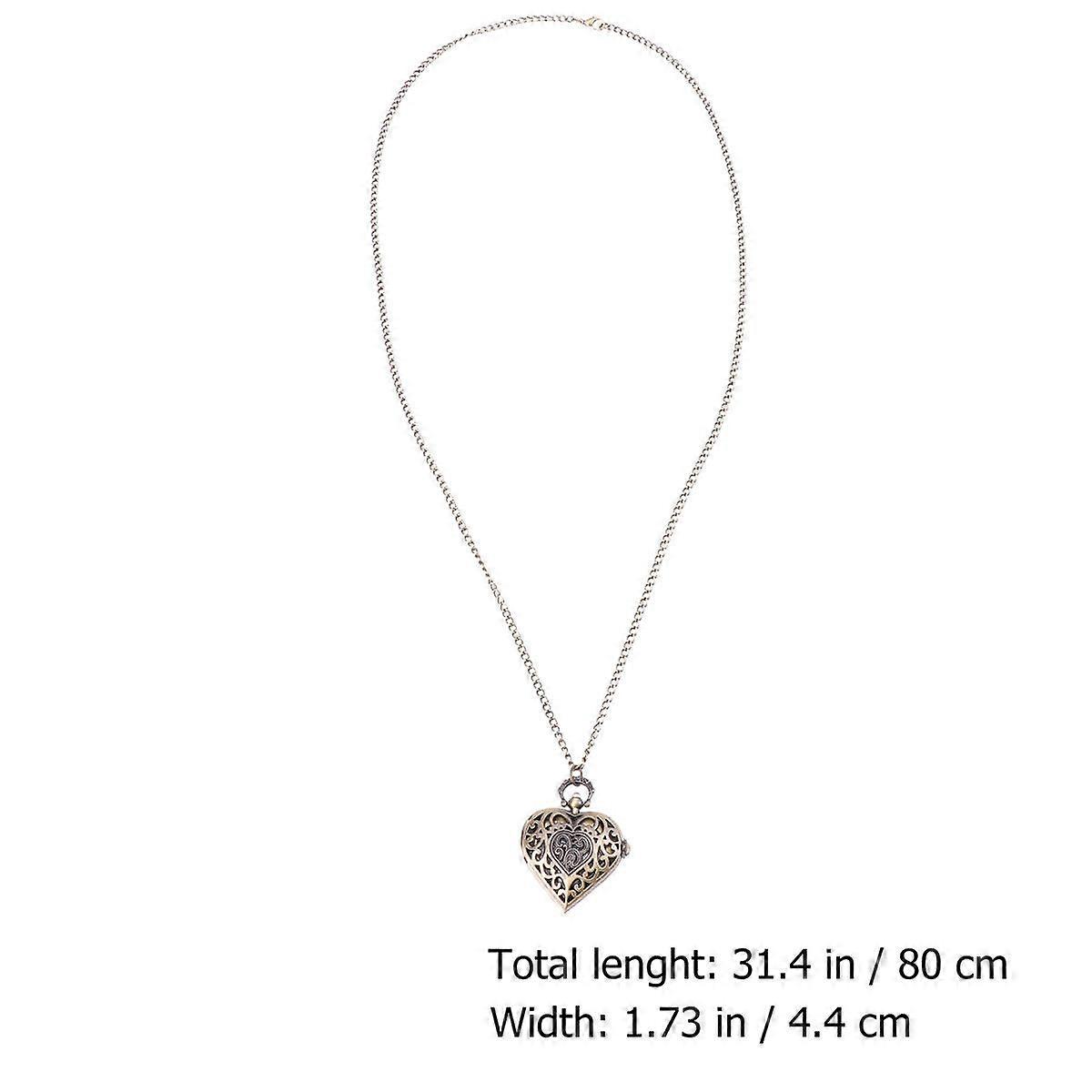 Pocket Watch Quartz for Decoration Use 1Pcs Retro Hollow Heart Design