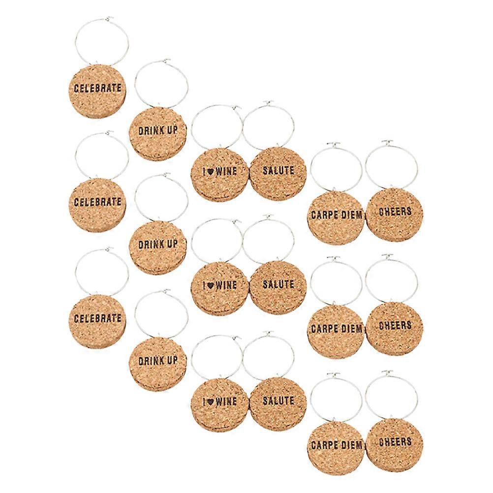 Wine Glass Charms Decorative Cork Identifiers for Party Use 18Pcs