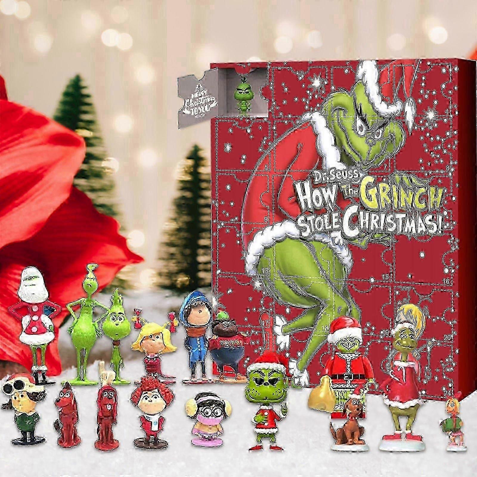 2025 Advent Calendar Grinch Advent Calendar Christmas Blind Box 24-piece Gift Green Monster Countdown Halloween Blind Box