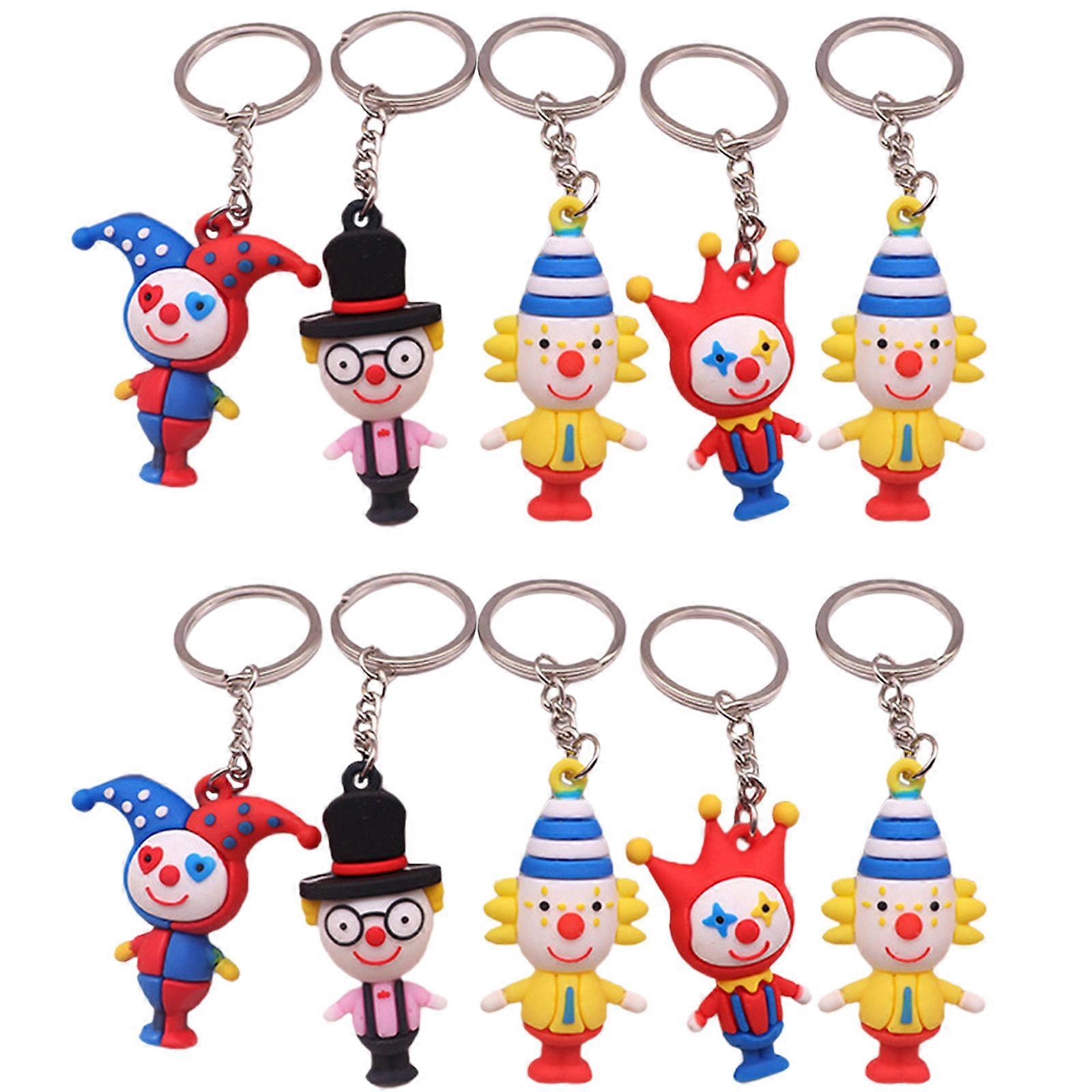 Assorted Color Creative Clown Key Chain Pendant for Decoration 30Pcs Set