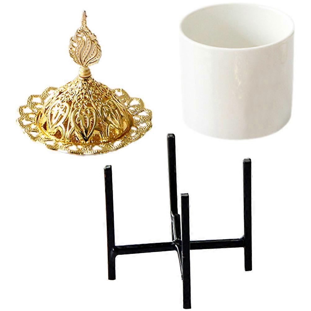 Desktop Ceramic Incense Burner Porcelain Holder for 3Pcs Incense Use