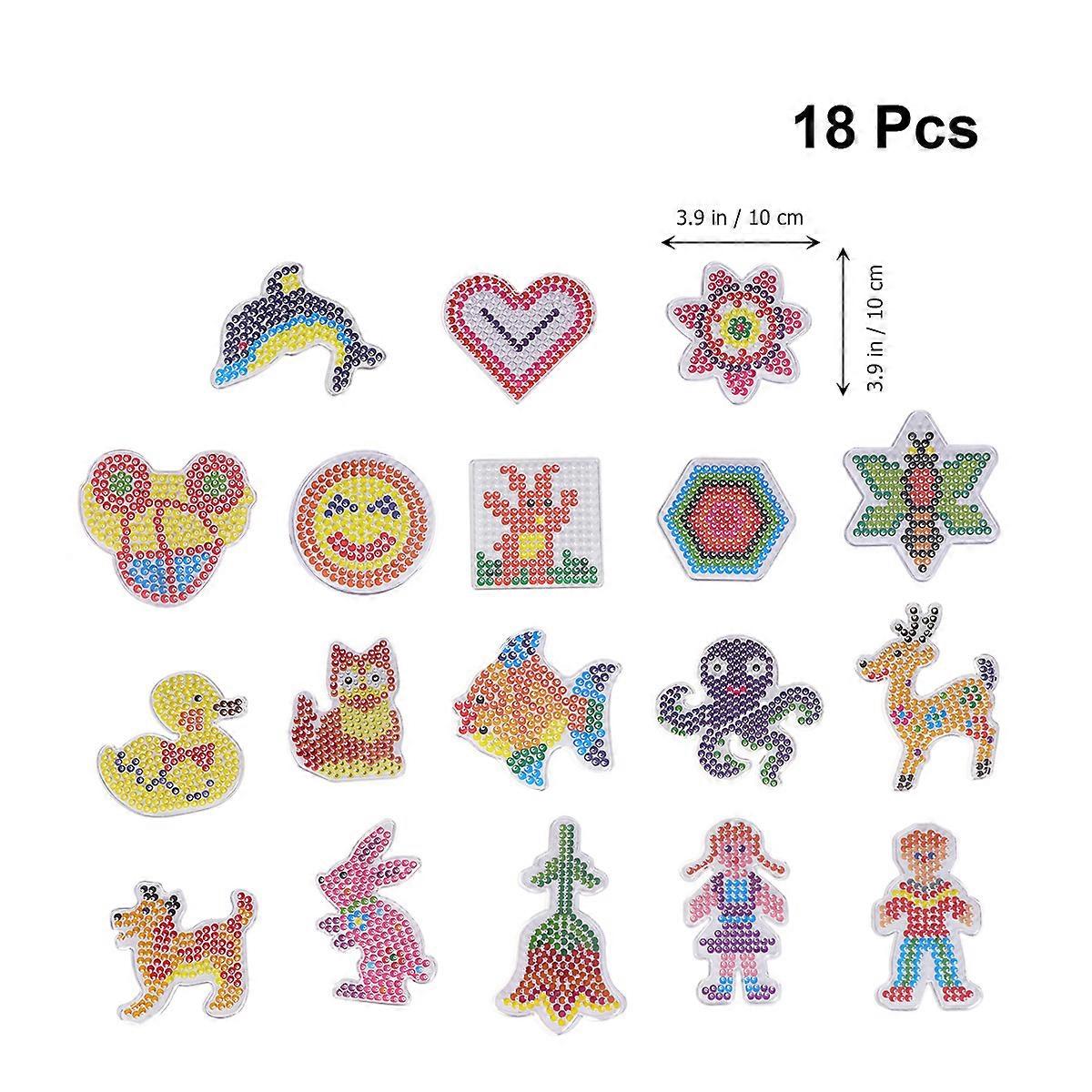 Creative 36 Pieces DIY Funny Cartoon Fuse Beads Boards For Children Learning Activities And Indoor Play Assorted Color Sturdy