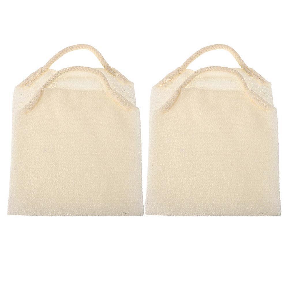 Beige Body Scrubber Towel for Shower Use 4Pcs Stretchable Exfoliating Tool