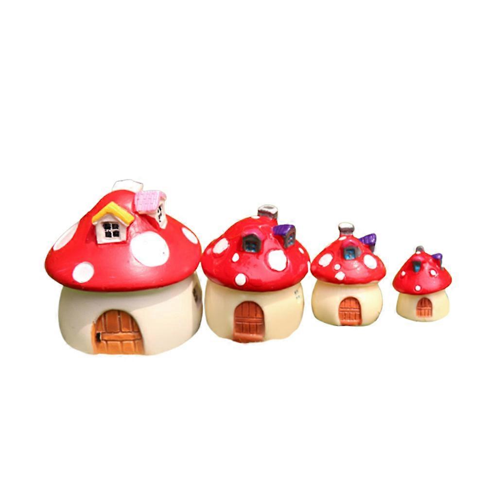 Mini Mushroom House Resin Mushroom House for Craft Miniatures 12Pcs