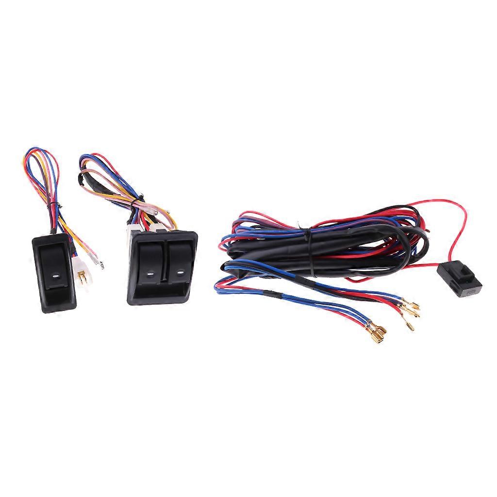 3 Pieces Car Electric Power Window Master Control Switch With Wiring Harness