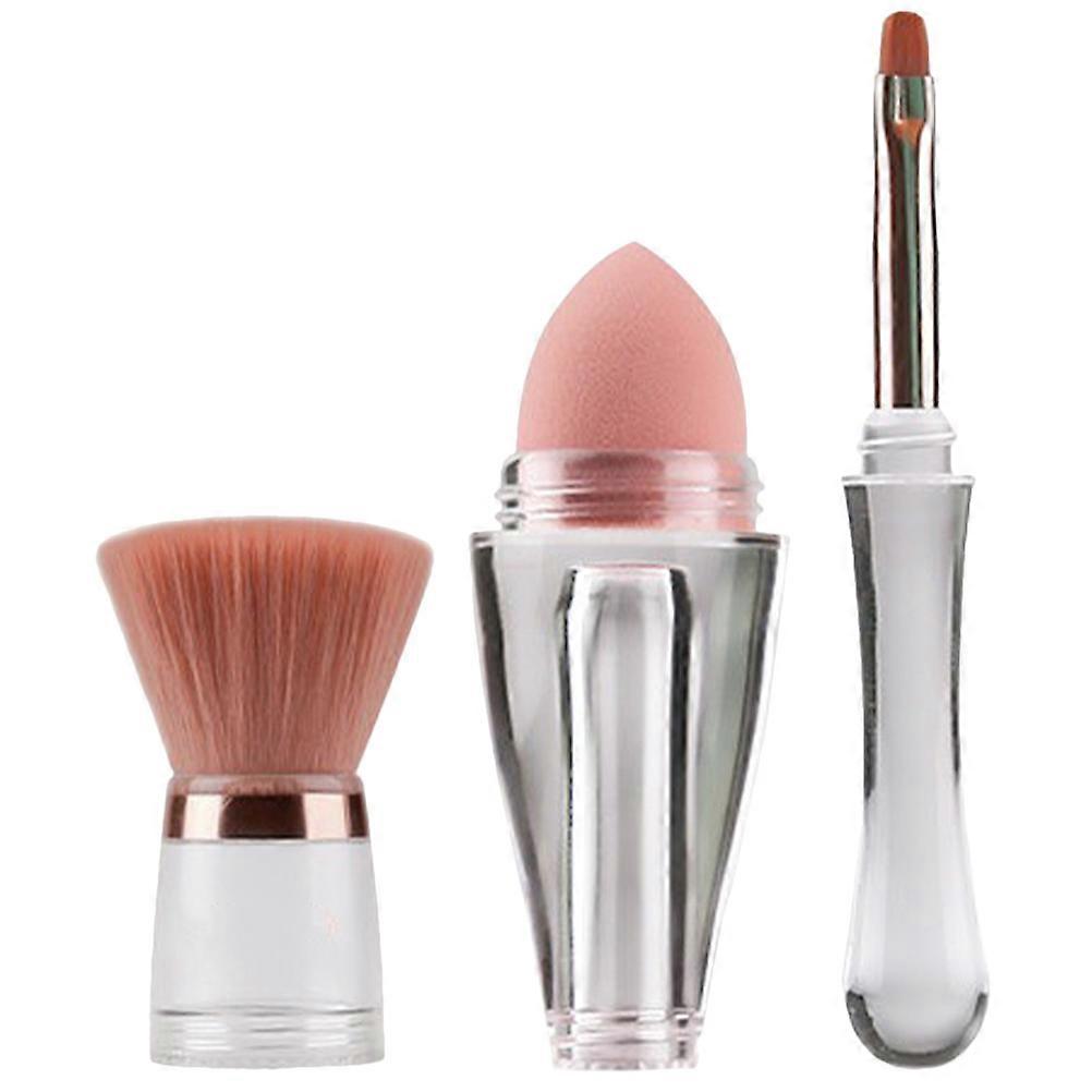 Multi-Purpose Makeup Brush For Women 4Pcs Flat Top Portable Ideal For Travel Use Powder Application