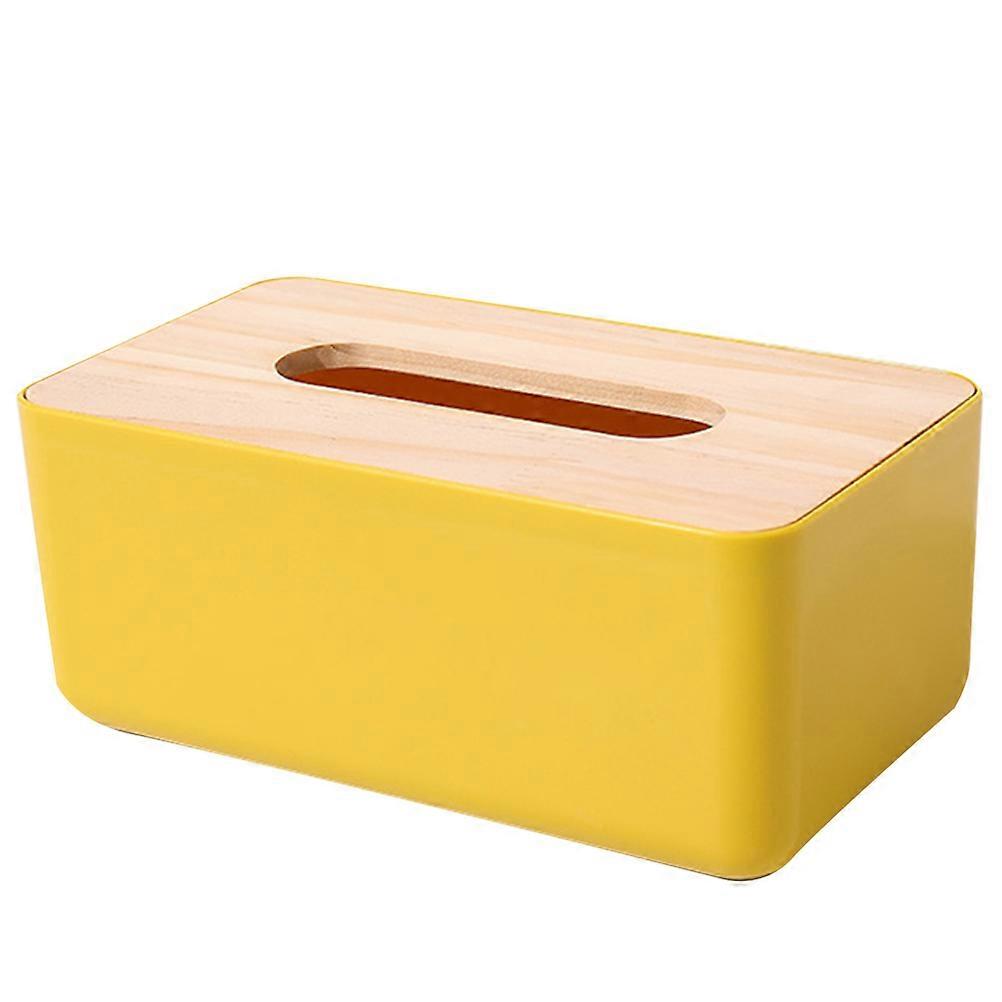 Paper Extraction Holder Plastic Tissue Box for Napkin Storage 3Pcs Yellow