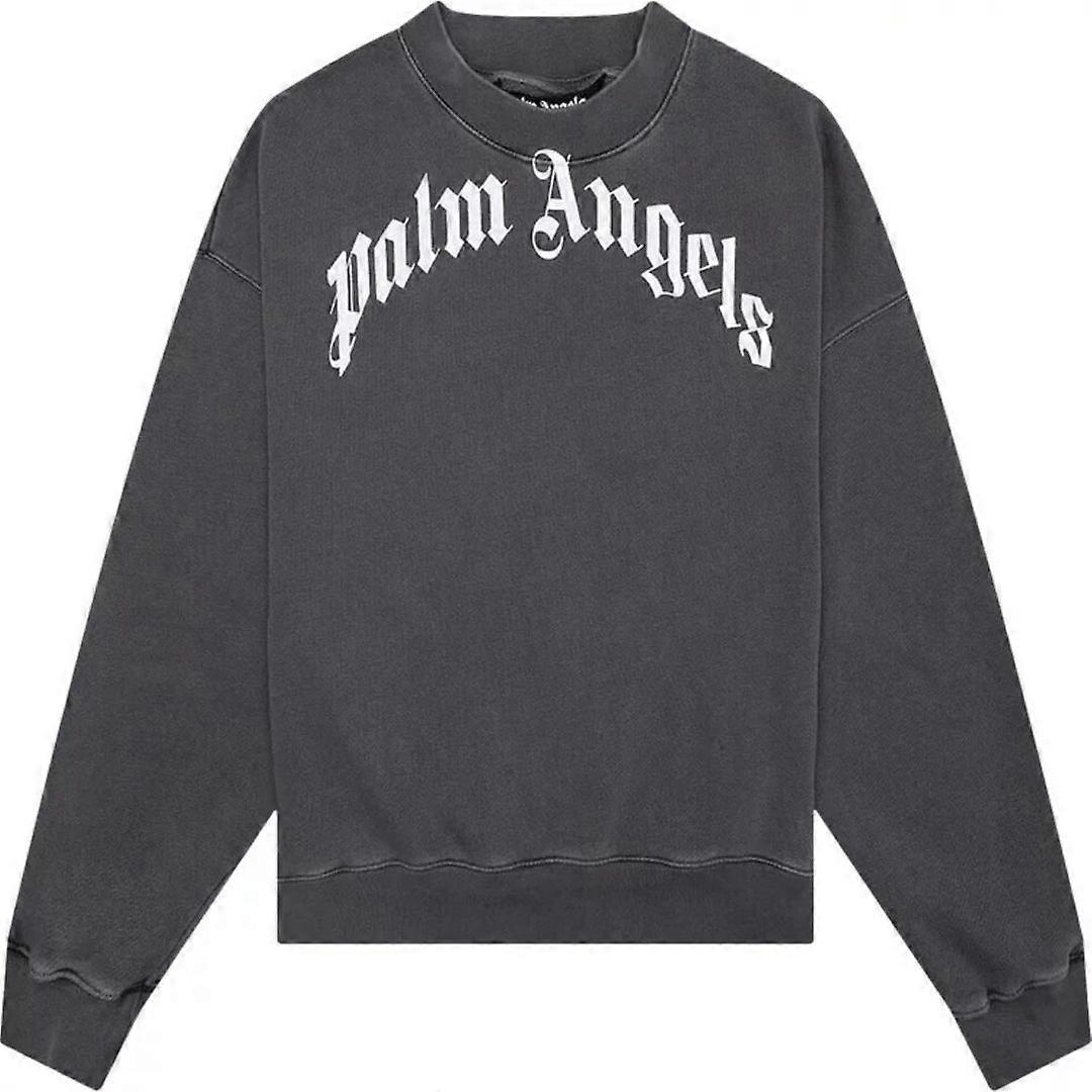 Palm Angels GD Curved Logo Washed Black Sweater