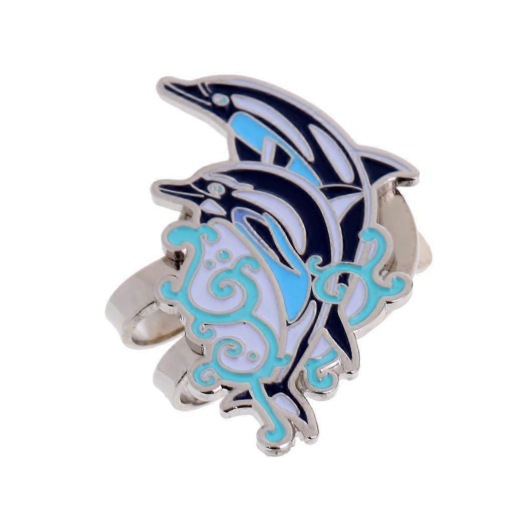 Sturdy Dolphin Pattern Magnetic Hat Clip Golf Ball Marker Fit for Cap Visor