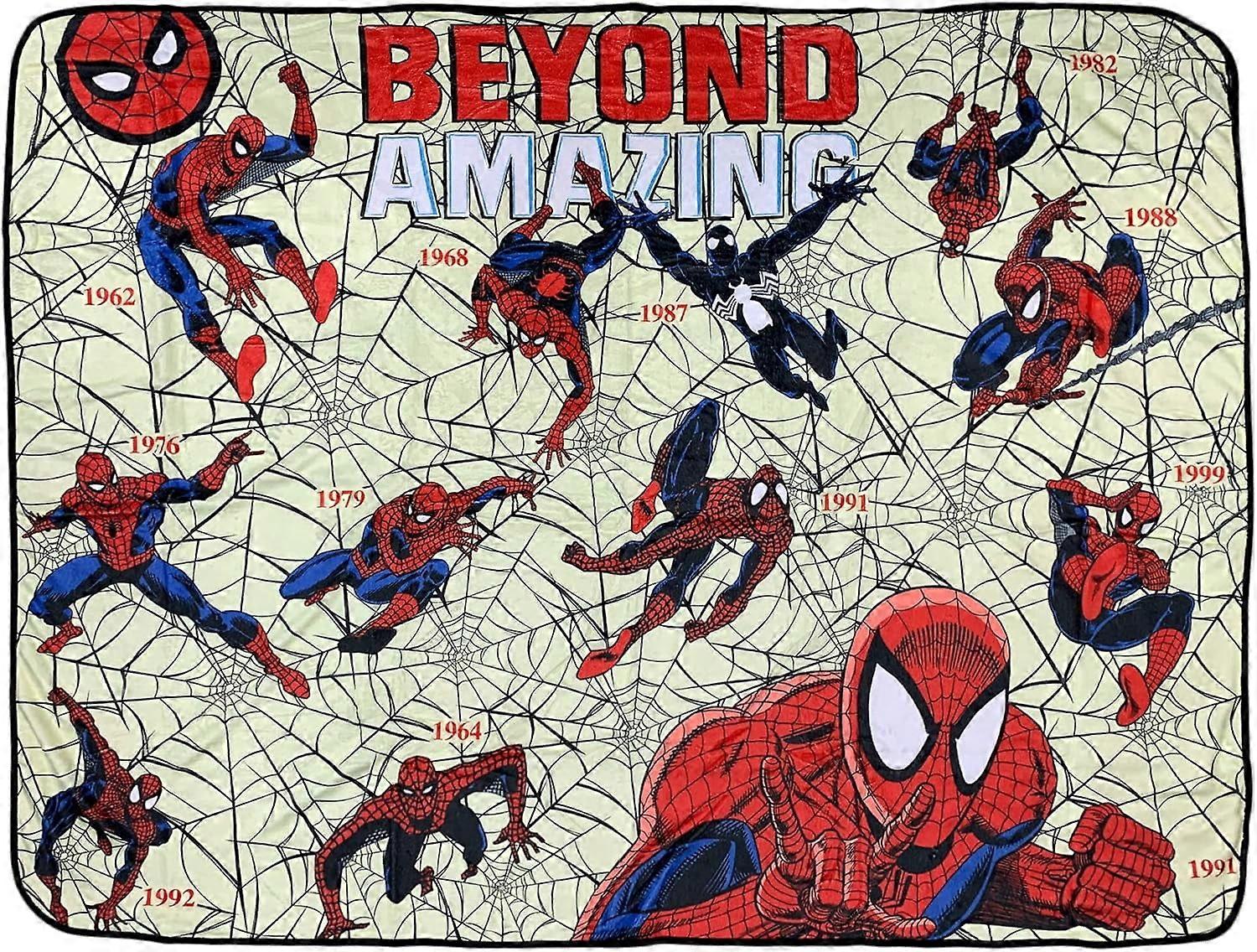 Spider-Man Beyond Amazing 60th Flannel Throw Super Soft Lightweight Blanket 45 x 60 Inches