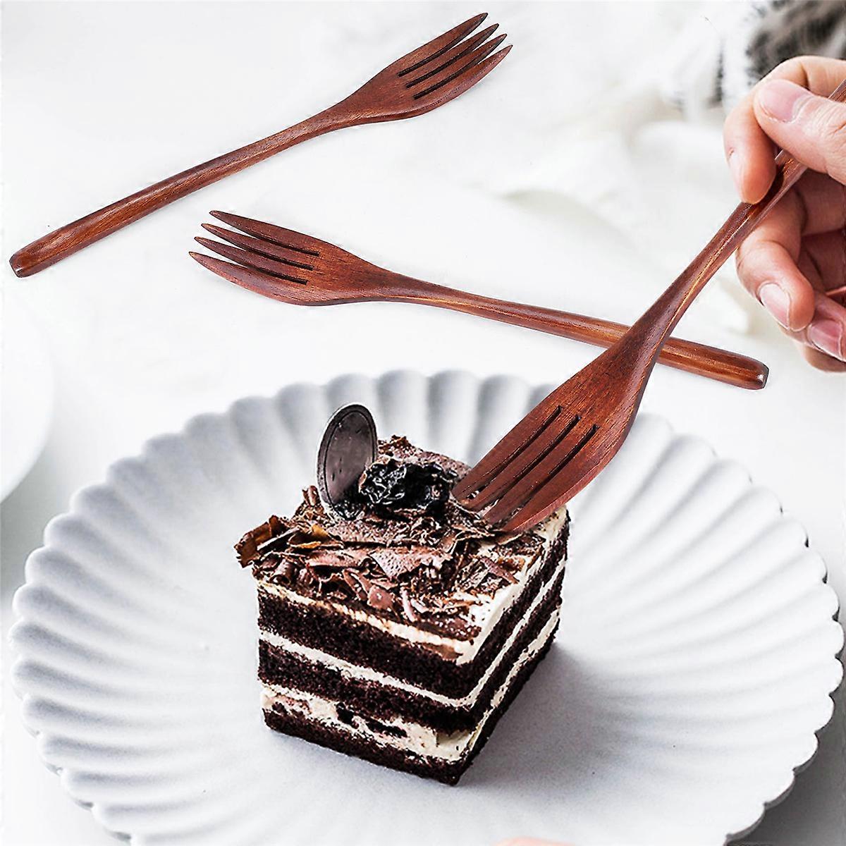 Ξύλινα πιρούνια, 5 τεμάχια ξύλινο πιρούνι για σαλάτα και σερβίτσια