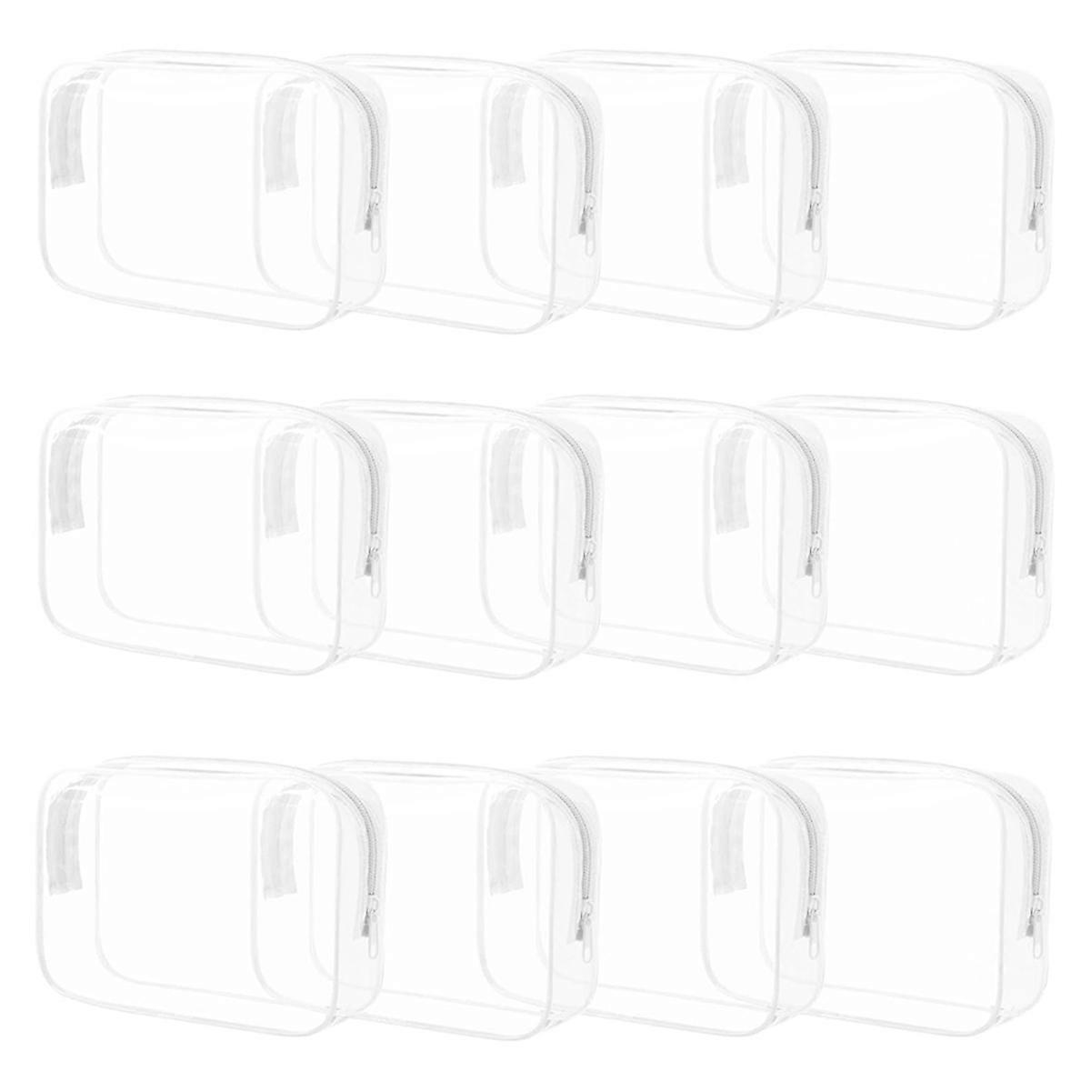 12 Pieces Clear Makeup Bags,PVC Waterproof Cosmetic Bag with Zipper