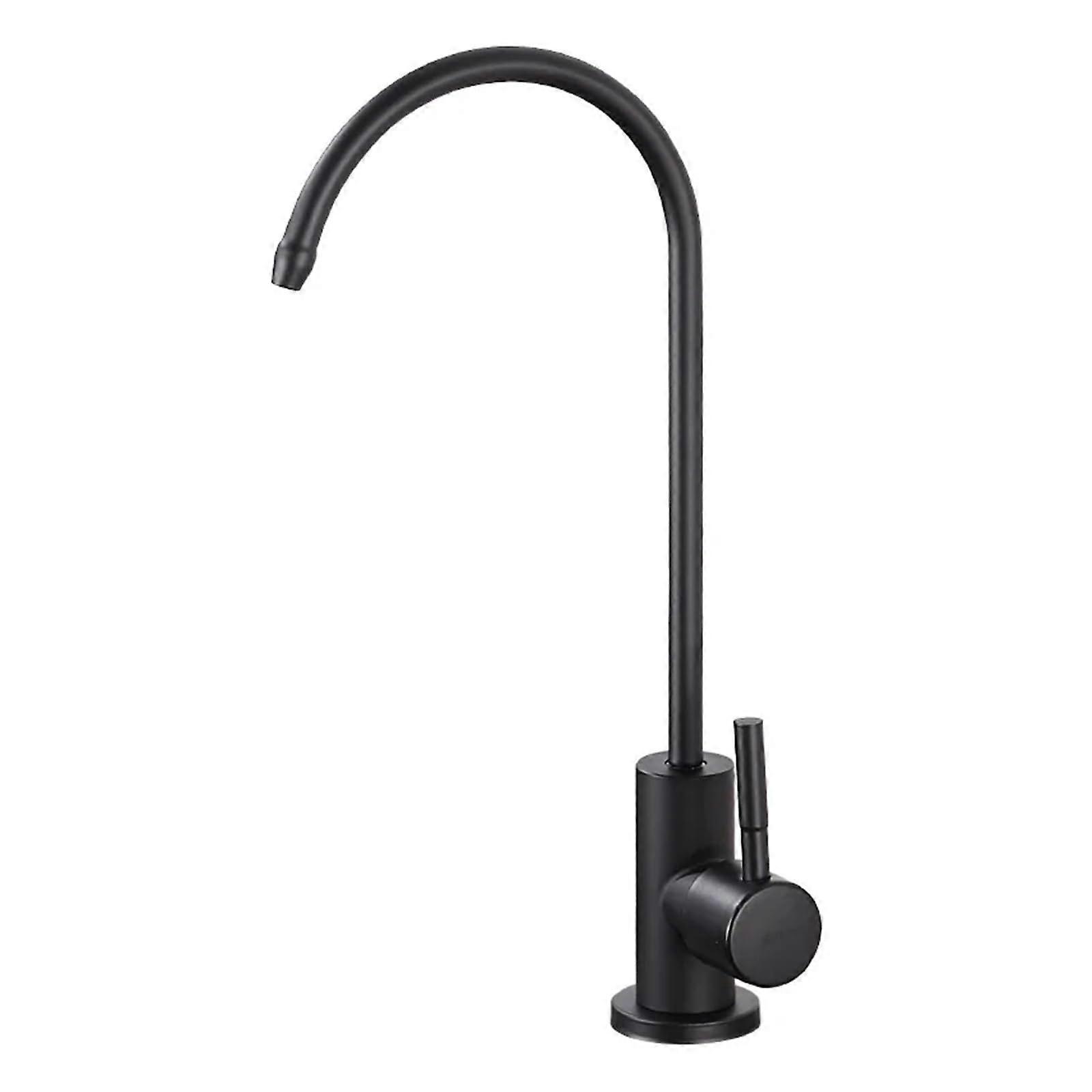 Black Kitchen Sink Faucet with Pull Out Spout, Two Function 360 Degree Swivel, Stainless Steel, Cold Water Tap