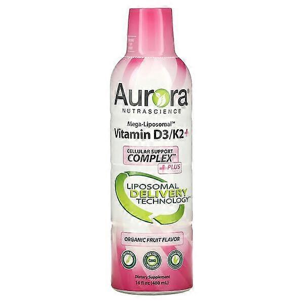 Aurora Nutrascience, Mega-Liposomal Vitamin D3/K2+, Organic Fruit, 16 fl oz (480 ml)