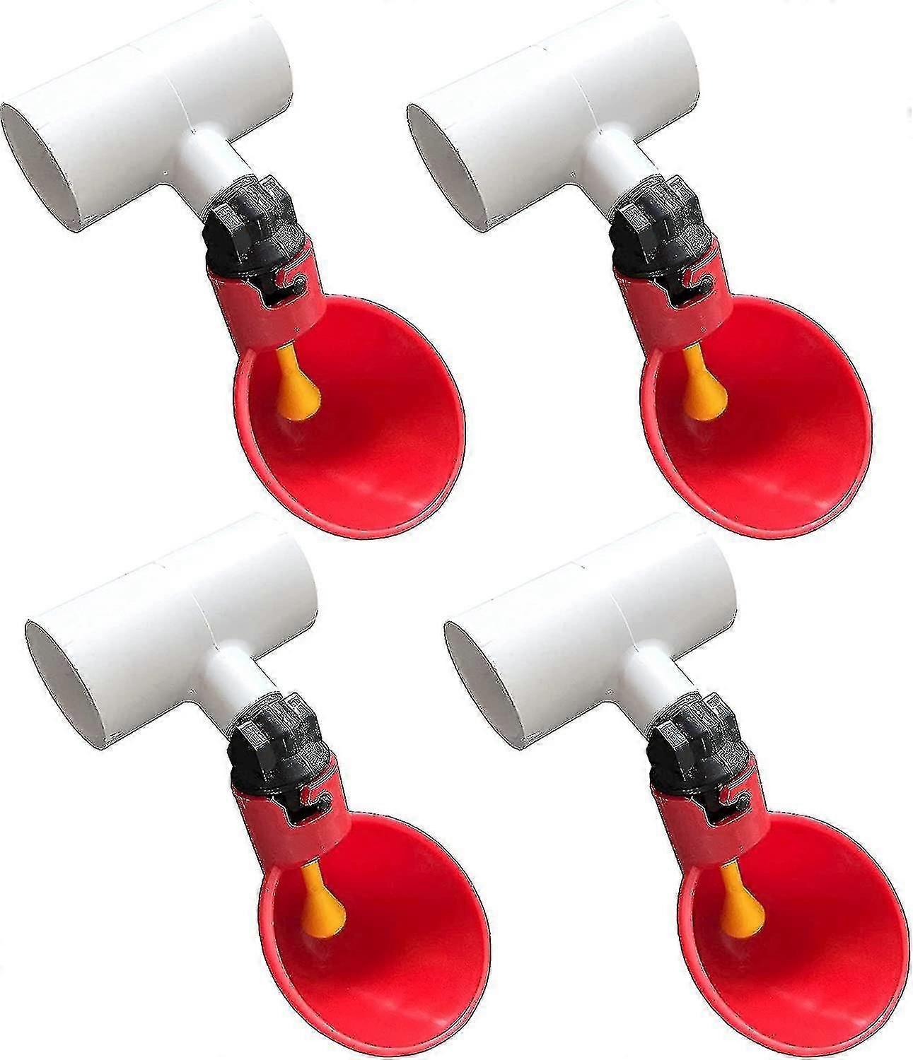 Abreuvoirs pour poulets, lot de 4, raccords en T en PVC