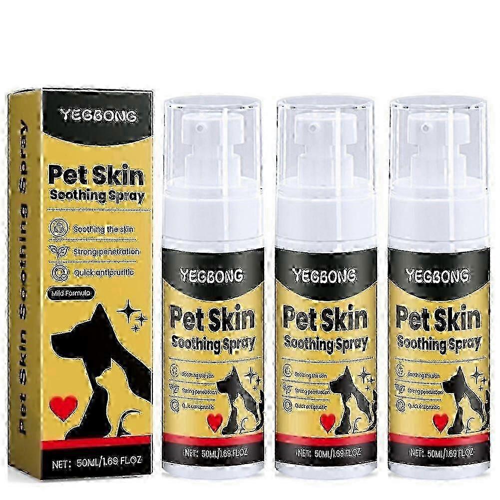 1-3 תרסיסים להרגעת עור חיות מחמד, תרסיס לטיפוח עור כלבים וחתולים, תרסיס להקלה על נקודות חמות וגירוד - פחית