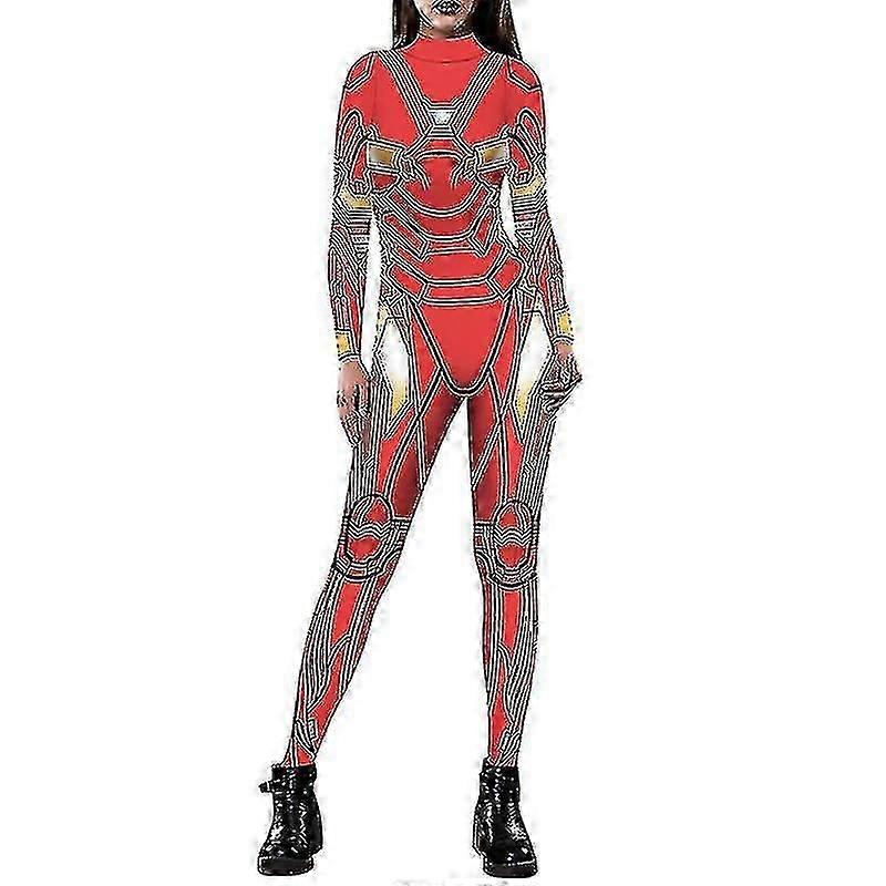 Halloween Women Spiderman Iron-man Jumpsuit Cosplay Costume Fancy Dress