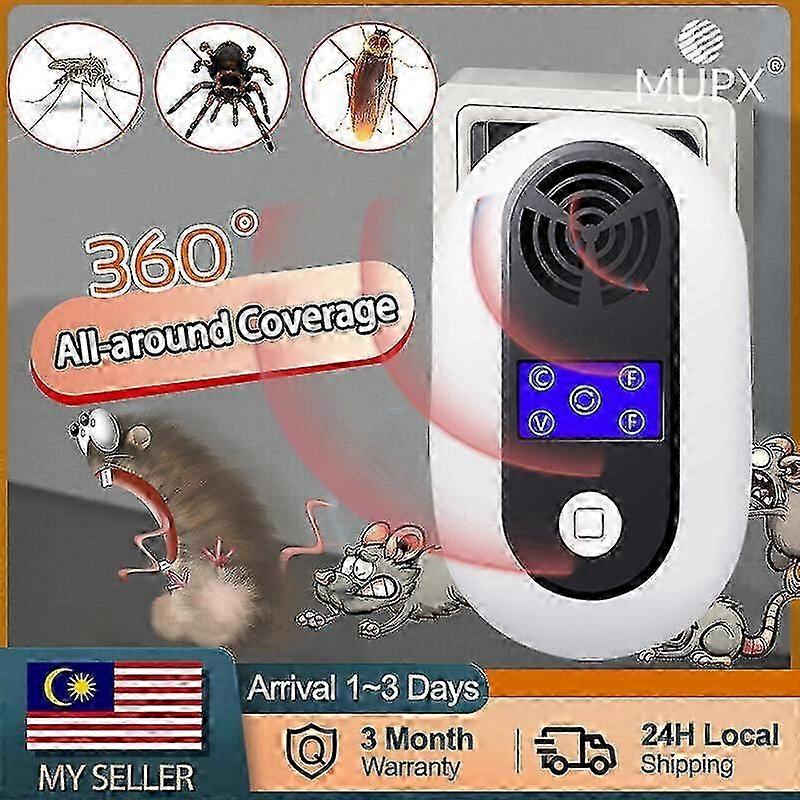 No Rat Within 160m Ultrasonic Pest Repeller Harmless To People And Pets Send Out Sound Waves To Repel Insect Pests Such As Mice, Cockroaches, Mosquito