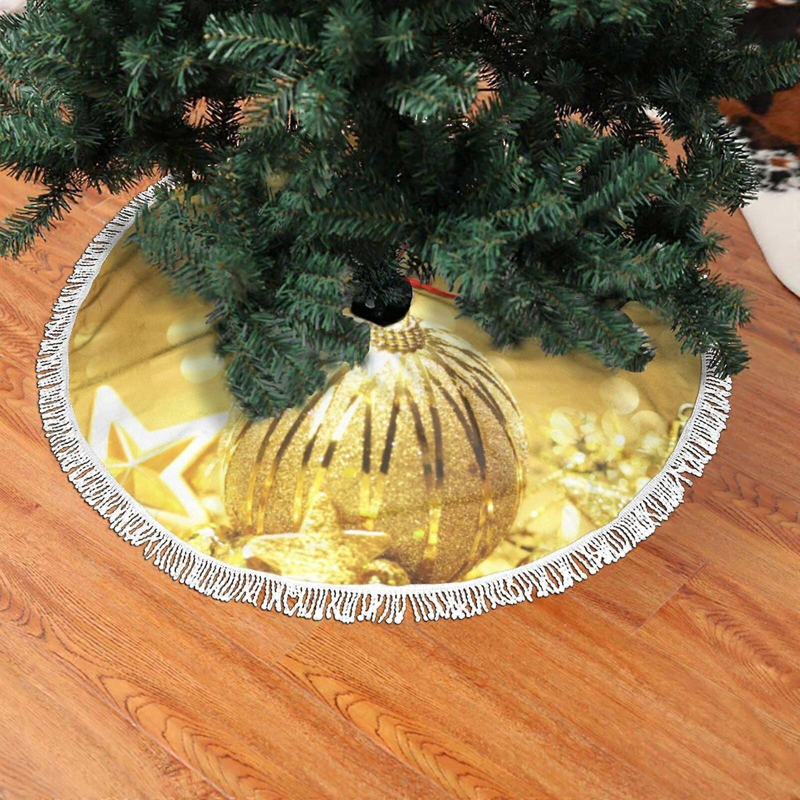 Jupe d’arbre en dentelle frangée de Noël, fond de Noël doux, léger, bon toucher jupe d’arbre 30"