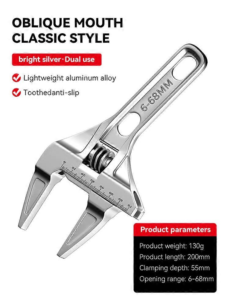 6-68mm Universal Repair Set Bathroom Hand Tools Large Opening Pipe Wrench Nut Key Adjustable Spanner Home Repair Tool Wrench