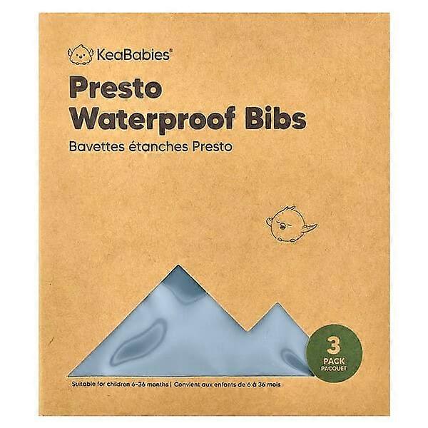 KeaBabies, Presto Waterproof Bibs, 6-36 Months, Slate, 3 Pack
