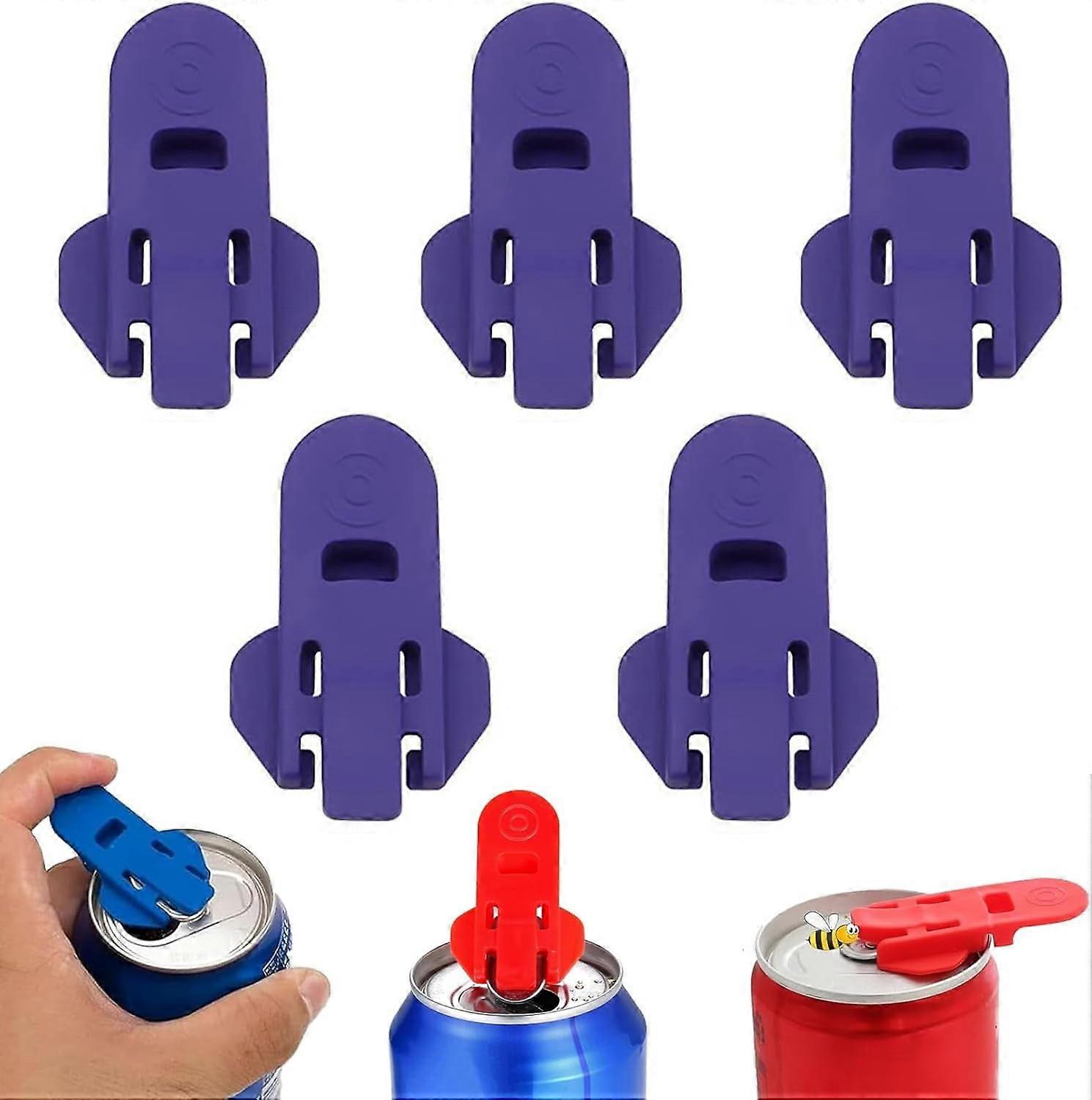 Easy Can Opener 3 or 6PCS/Pack, compatible with soda/beer cans, includes can cover protector & tab, manual pop opener, blue