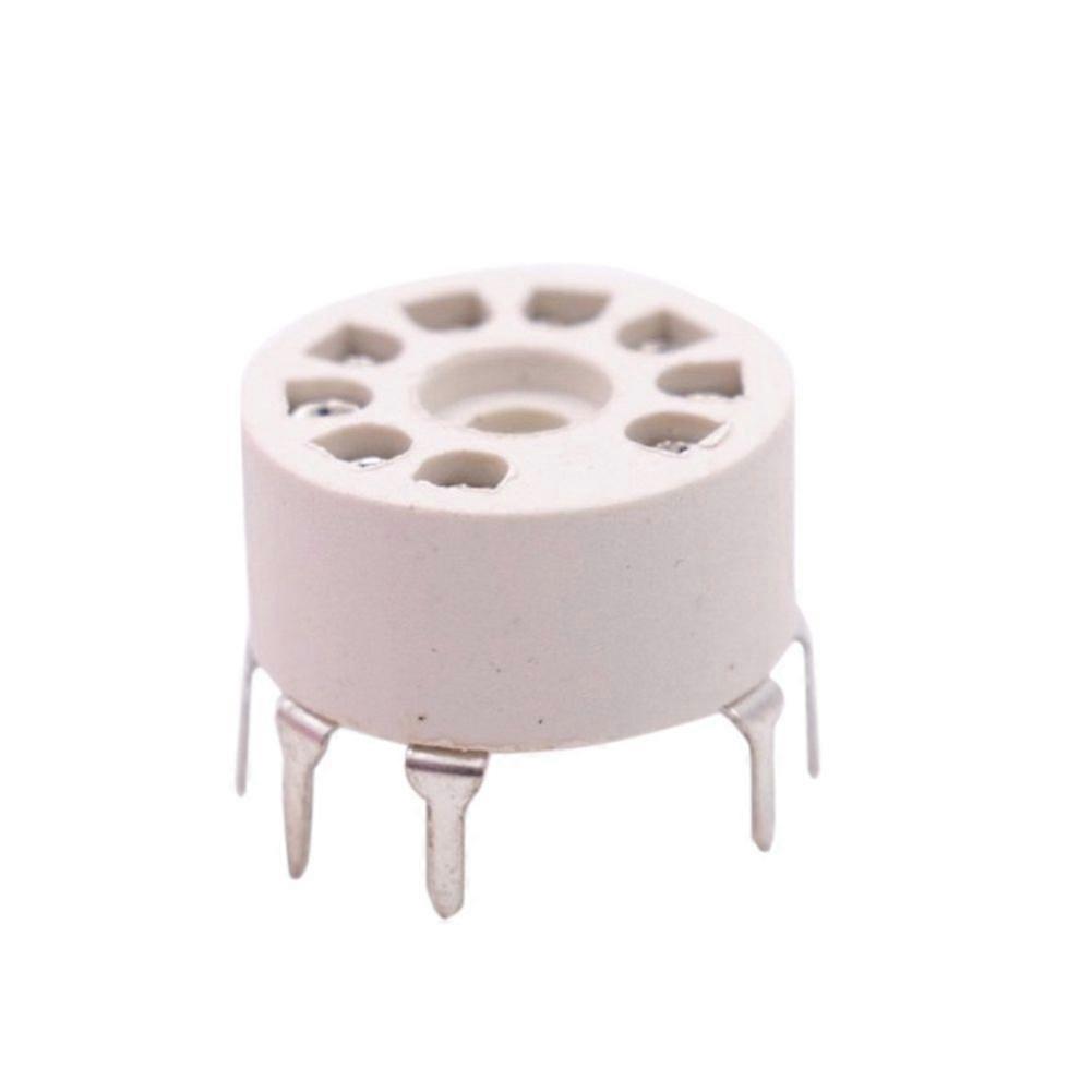 10PCS PCB Mount Plastic 9Pin Vacuum Tube Socket for 12AX7 Silver
