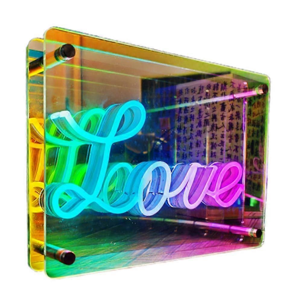 Neon Signs Lights 3D LED Table Lamp, Colorful ThousandLayer Mirror Atmosphere Lighting, For ESport Birthday Decoration